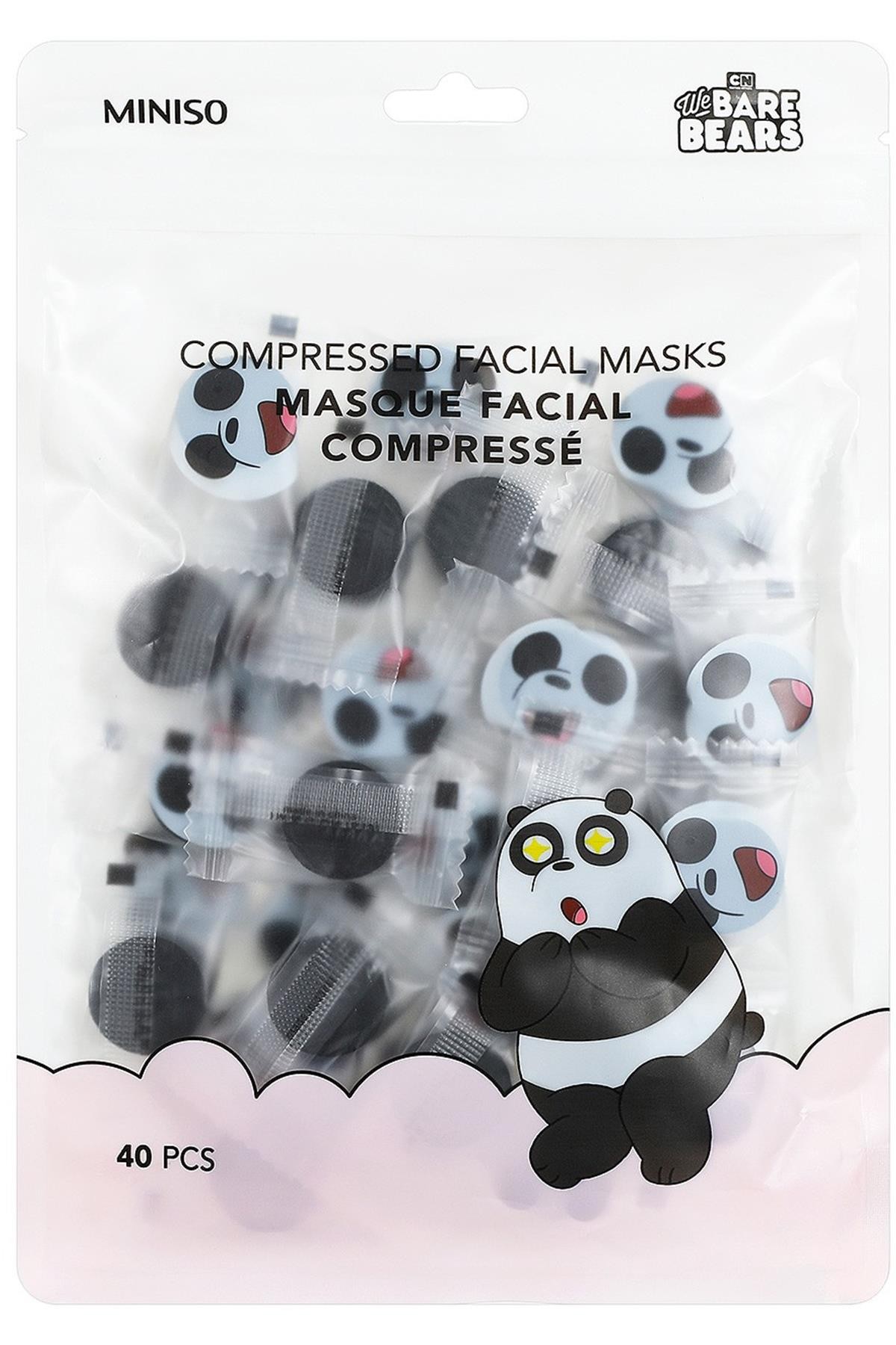 We Bare Bears Lisanslı Bambu Kömürlü Yüz Maskesi Seti (40'lı)