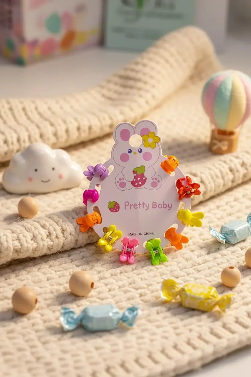 10'lu Renkli Minik Toka Seti – Çocuk Saç Aksesuarı & Okul Tokası Paketi