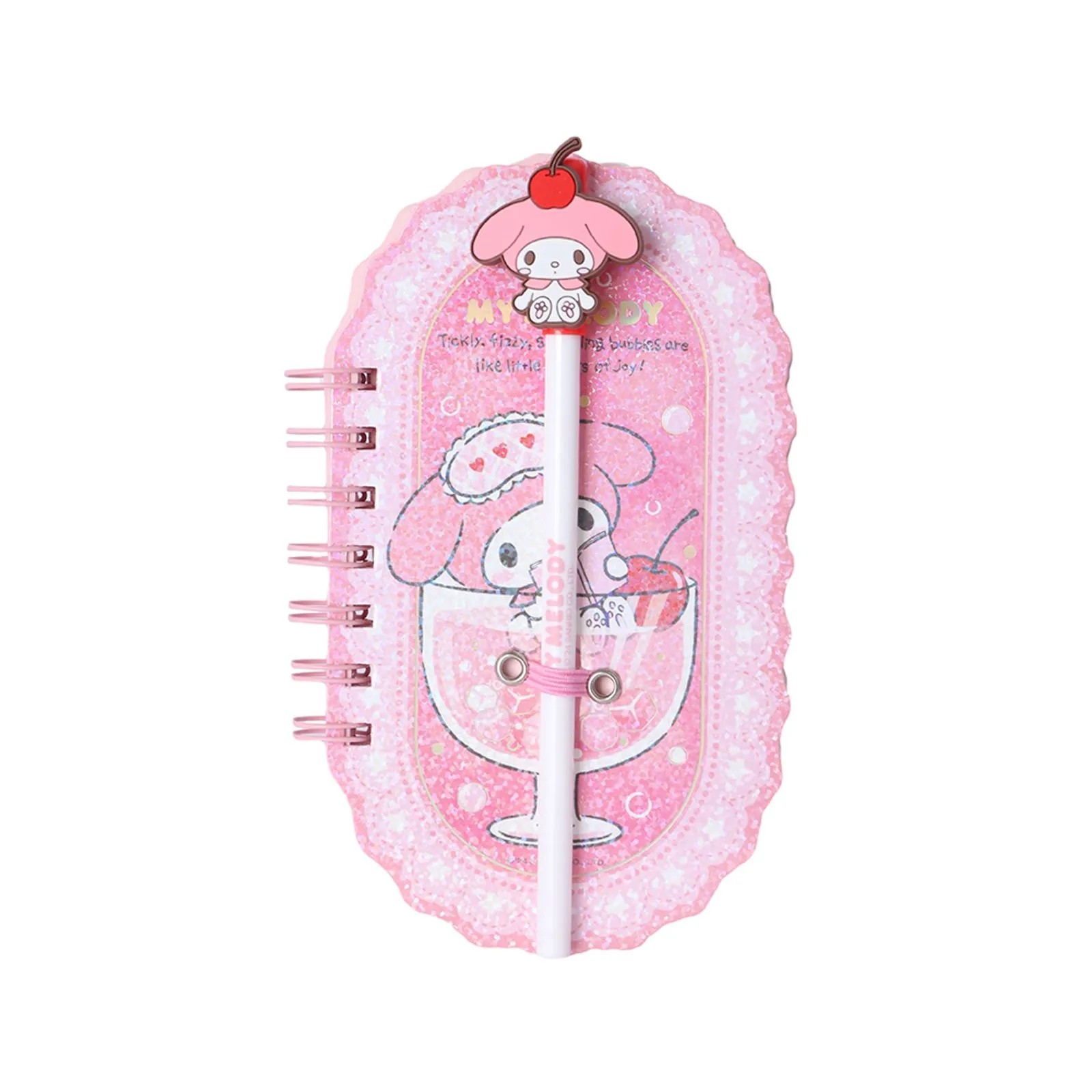 Sanrio Lisanslı Renkli Yaz Serisi Pipetli Kalem Figürlü Telli Defter - My Melody