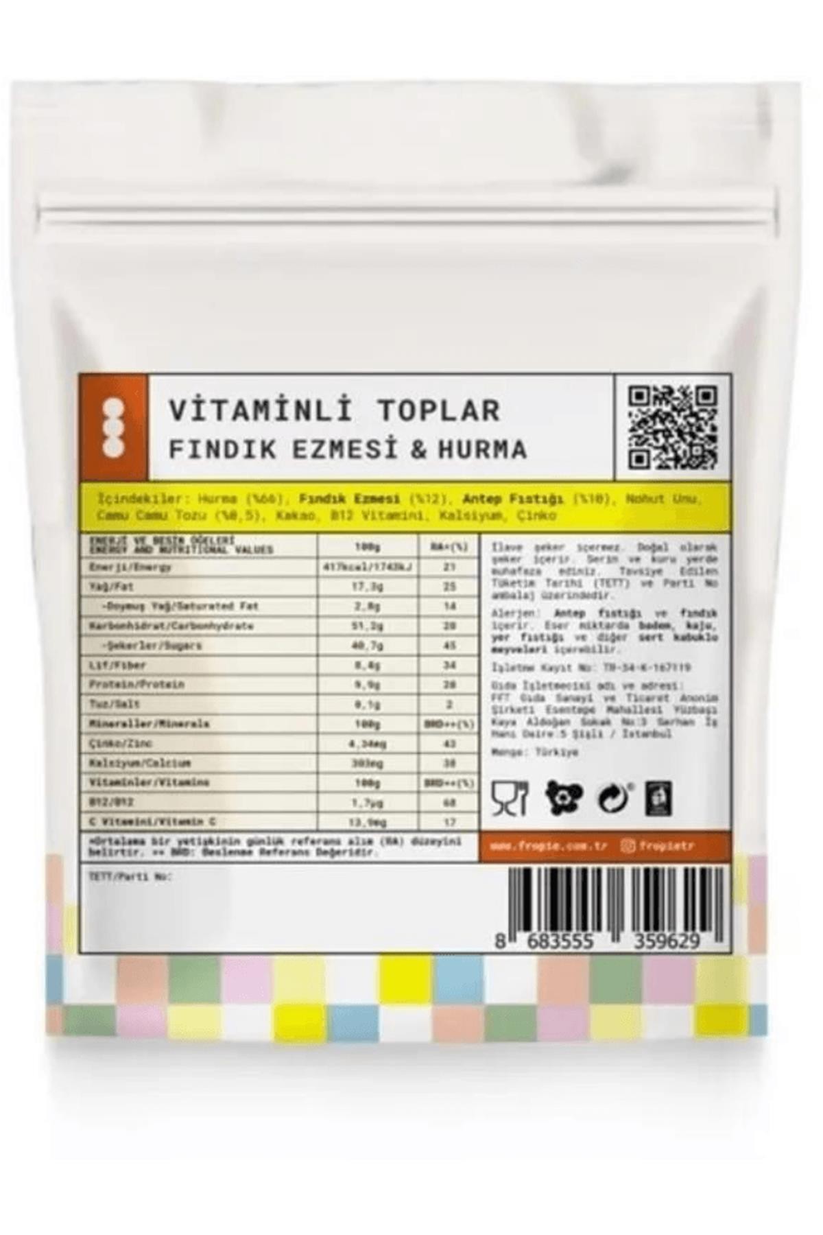 Antep Fıstığı Kaplı Fındık Ezmesi Hurmalı Vitamin Topları 80G