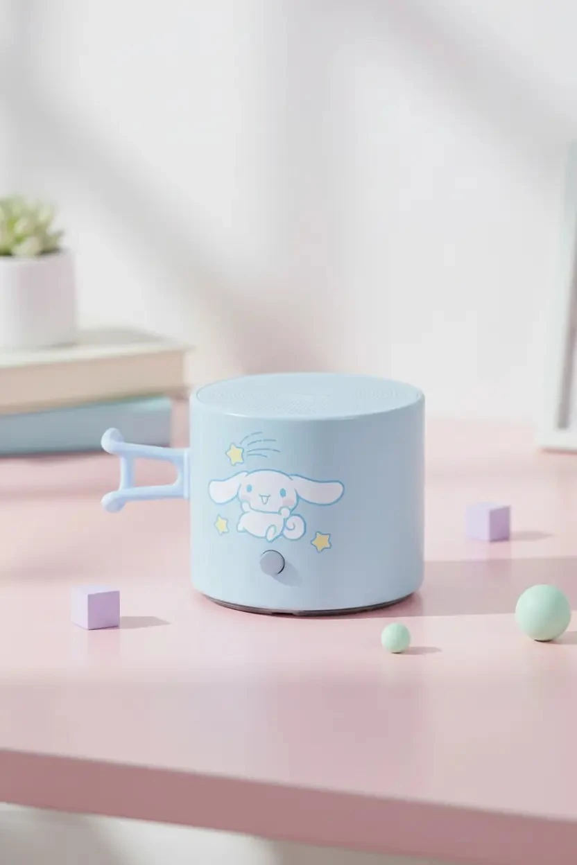 Sanrio Lisanslı Cinnamoroll Taşınabilir Metal Kablosuz Hoparlör