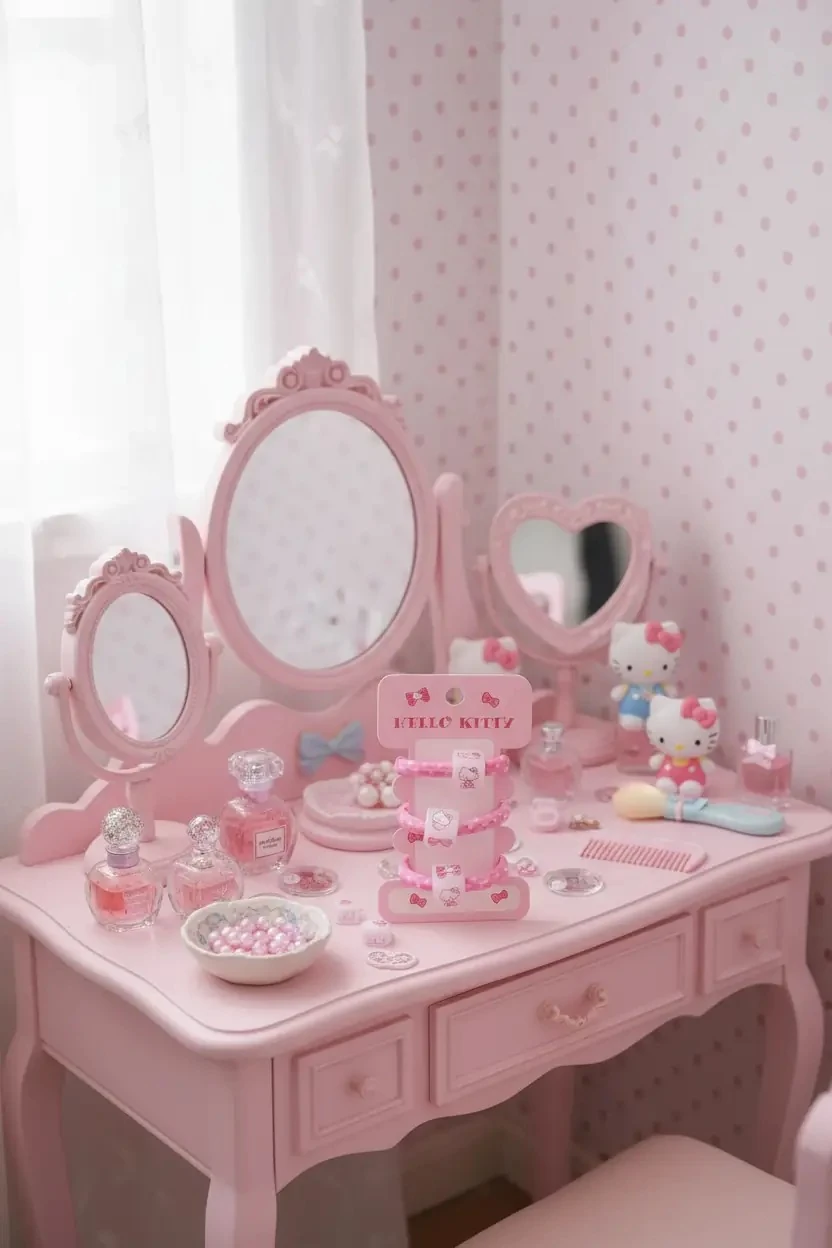 Sanrio Lisanslı Hello Kitty Zar Figürlü Saç Lastiği 11 Cm – 3 Adet Renkli Sevimli Set