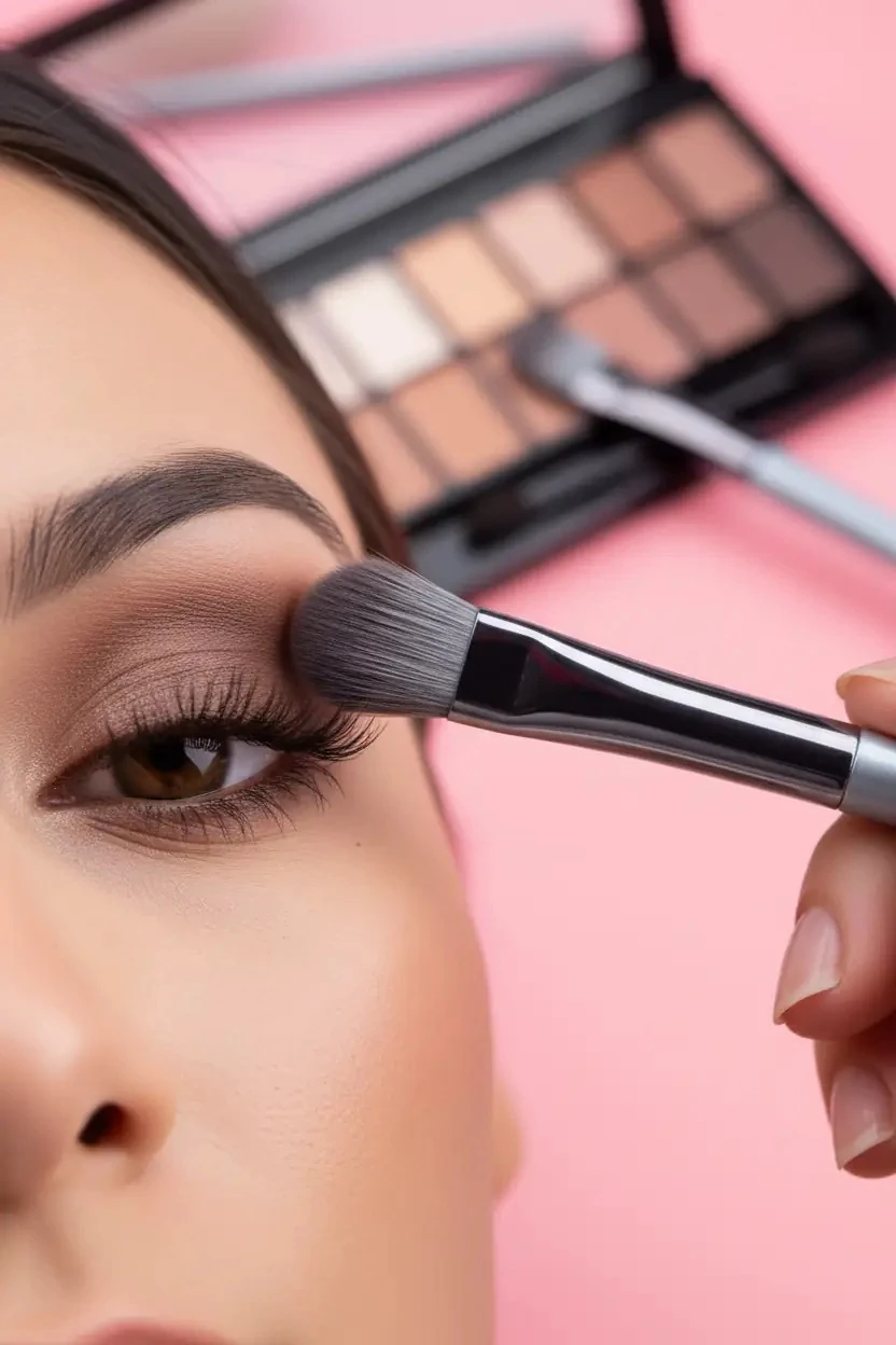 Miniso Lisanslı Gümüş Renkli 5'li Göz Makyajı Fırça Seti ve Özel Saklama Kutusu 19 cm