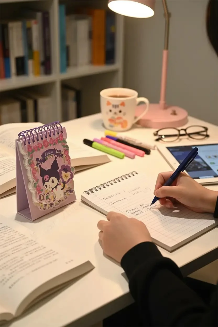 Sanrio Lisanslı Kuromi Figürlü Telli Mini Defter – 60 Yaprak Dayanıklı PVC Kapaklı Cep Boy Defter