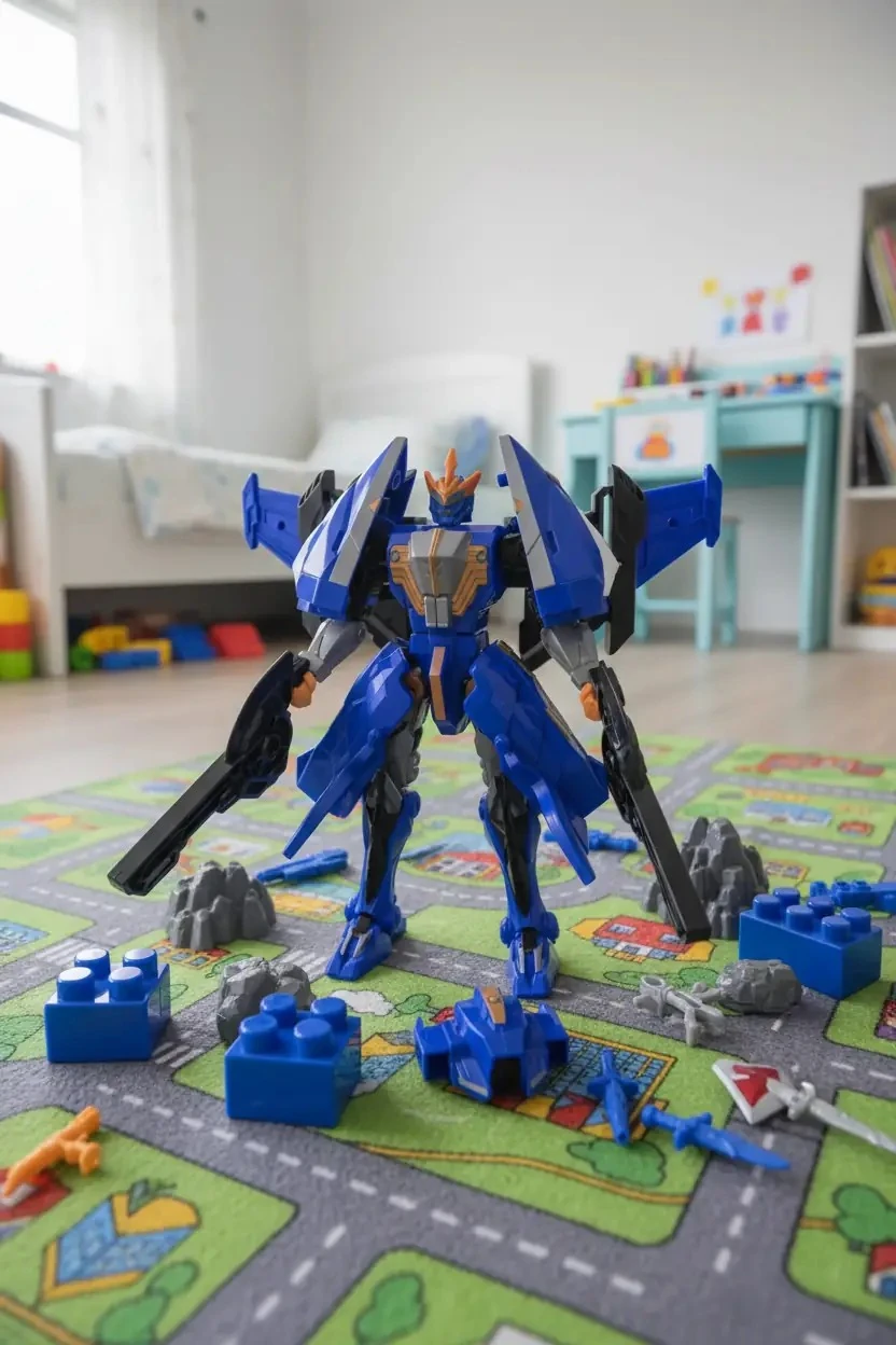 Miniso Lisanslı Dragon Force 3 Aqua Sharkbot Oyuncak – Dönüşebilir 37 Cm