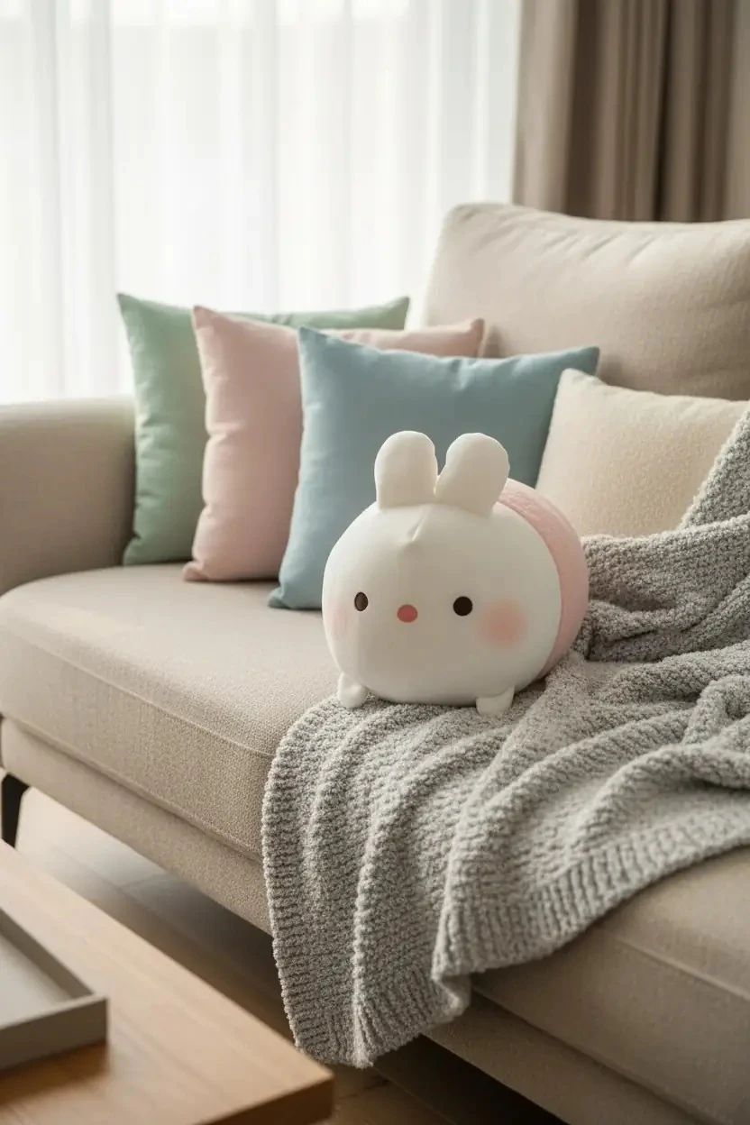 Miniso Lisanslı Beyaz Tavşan Peluş Oyuncak 30 Cm – Yumuşacık Sarılmalık Sevimli Tasarım