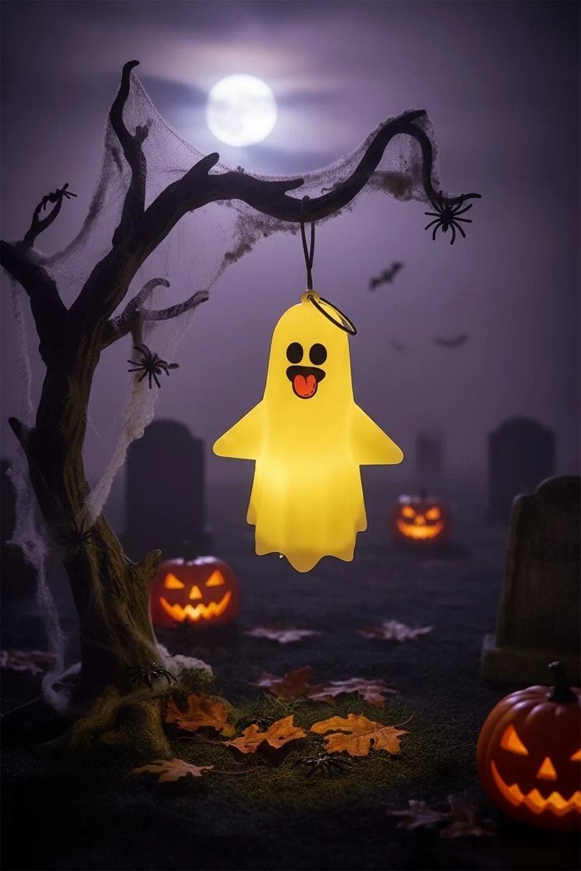 Halloween Masaüstü Işıklı Beyaz Hayalet