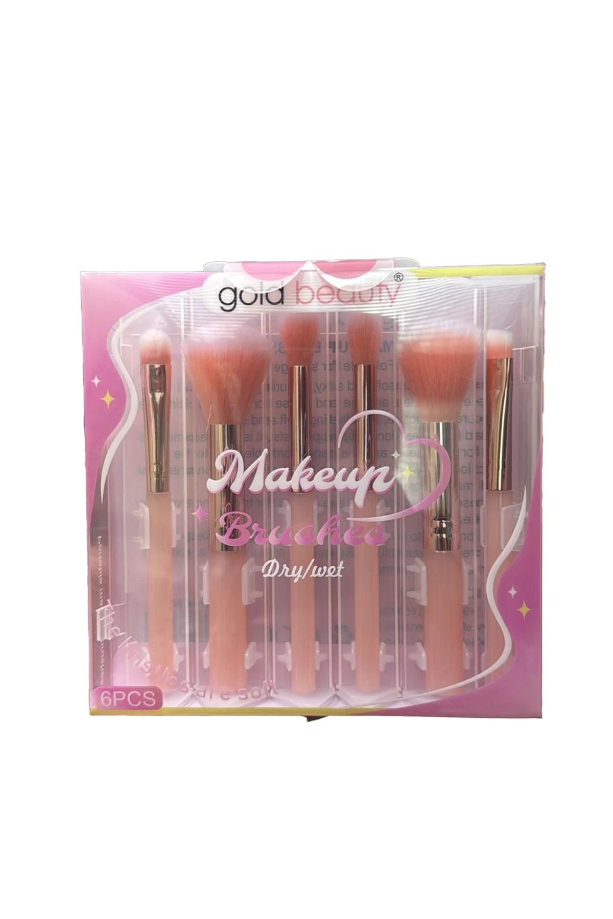 Gold Beauty Katlanabilir Kutu 6lı Makyaj Fırçası Seti
