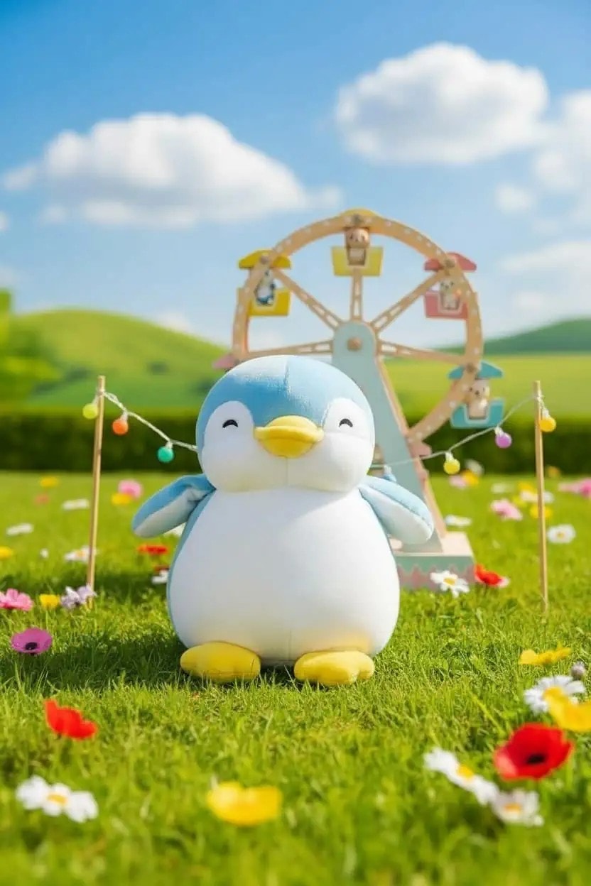 23cm Penguen Peluş Oyuncak (Mavi)
