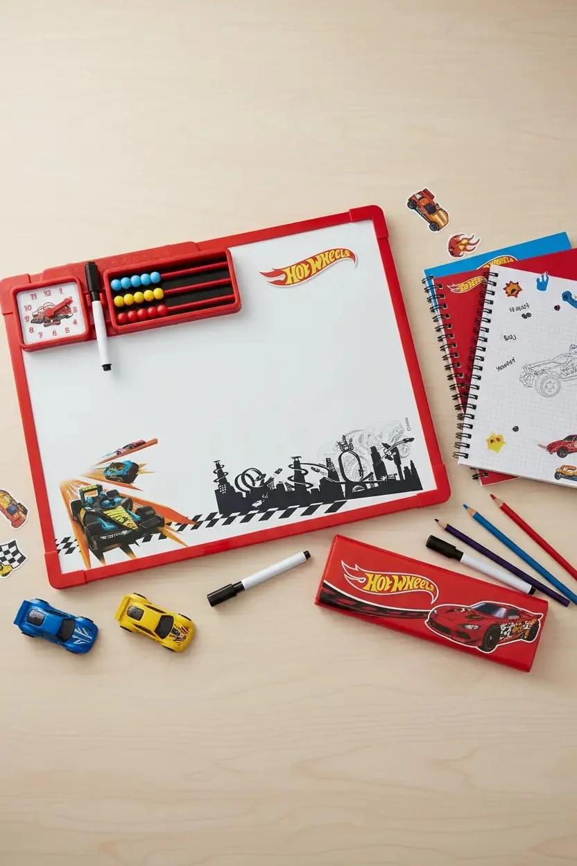 Hot Wheels Abaküslü Yazı Tahtası – Eğitici Saatli ve Matematik Destekli Yazı Tahtası