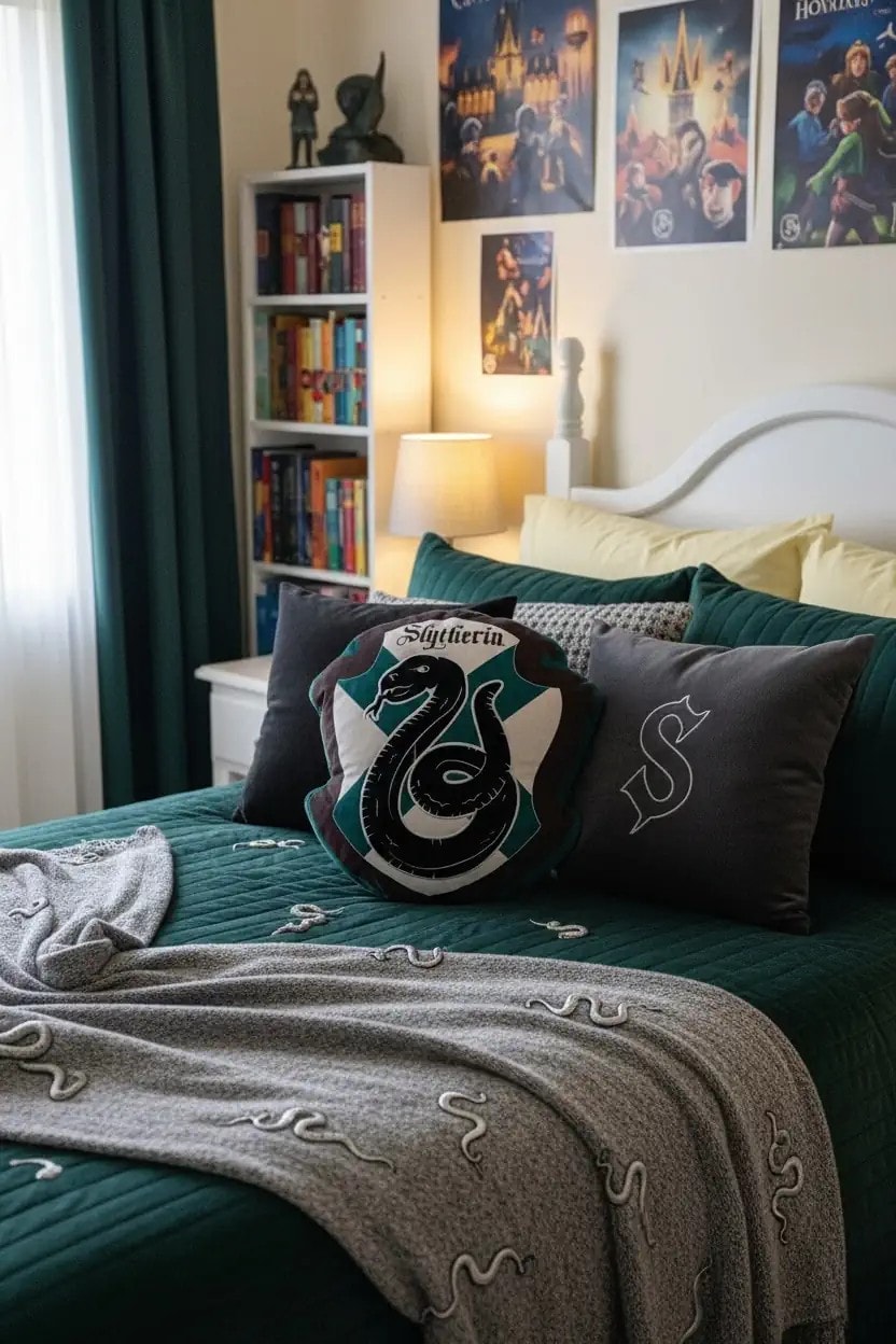 Harry Potter Lisanslı Yastık (40 cm) - Slytherin