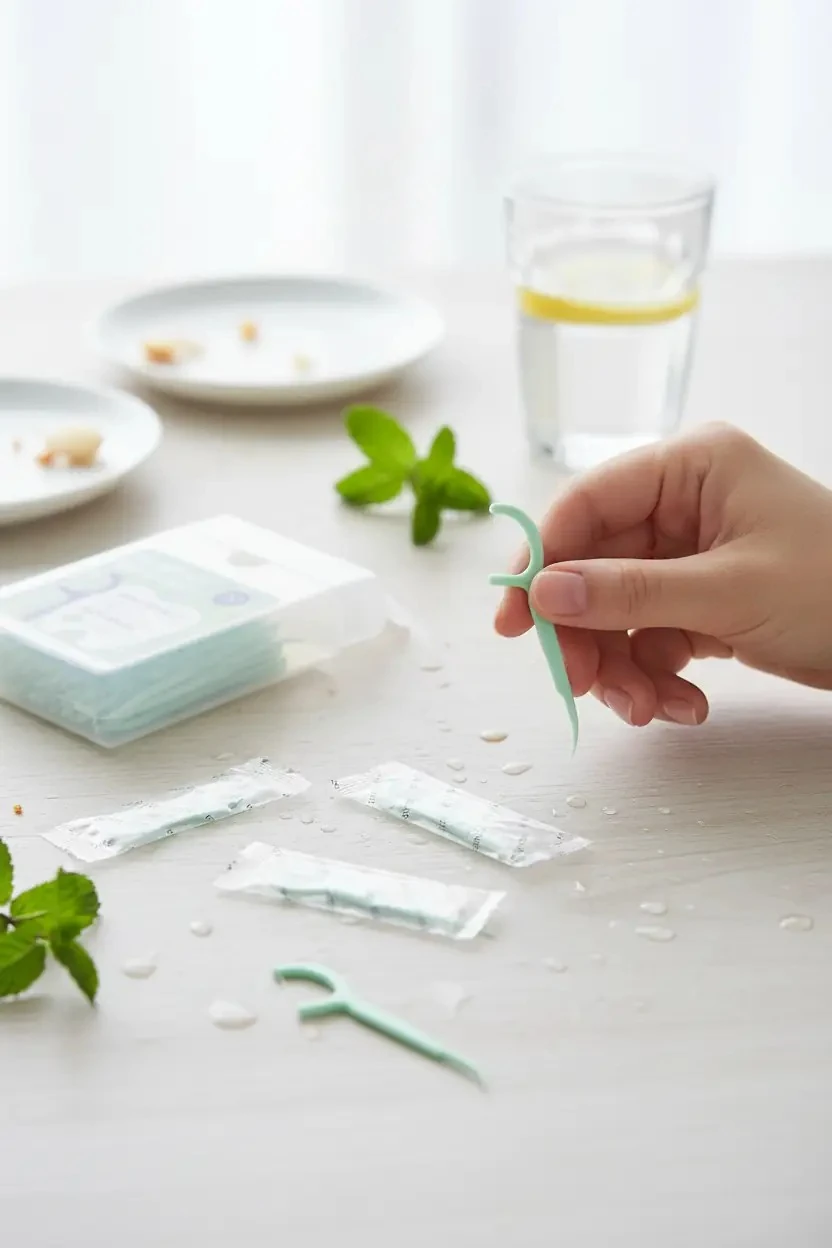 Tek Tek Paketlenmiş Kürdan Tipi Naneli Diş İpi (50 Adet)