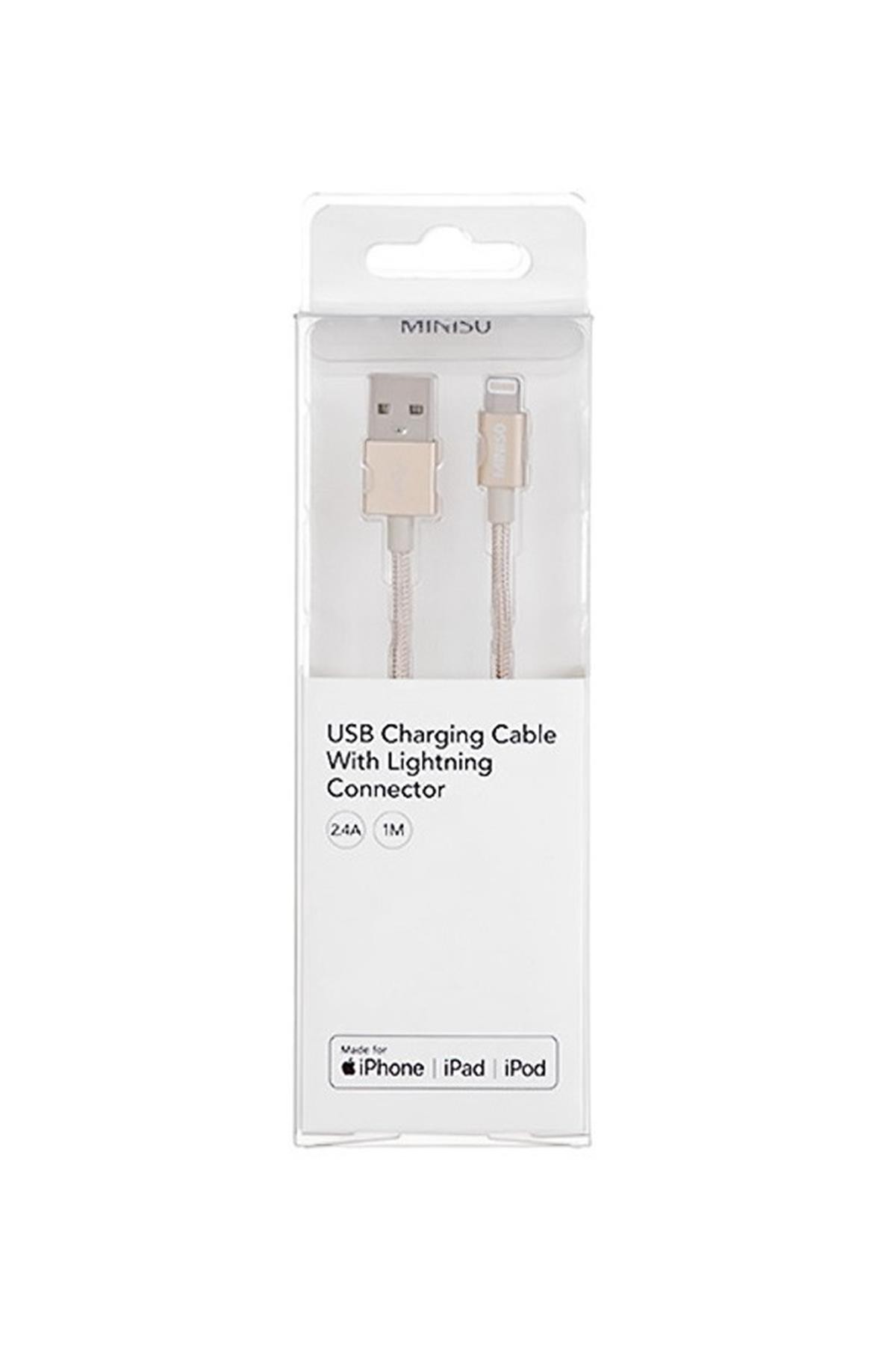 Apple Lightning Usb Şarj Kablosu 2.4A Gold