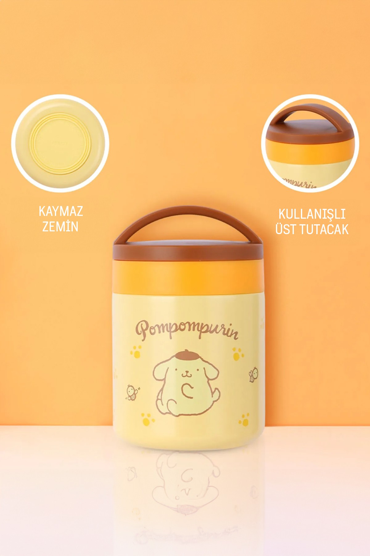 Sanrio Lisanslı Yalıtımlı Yemek Kabı (420ml) - Pompompurin