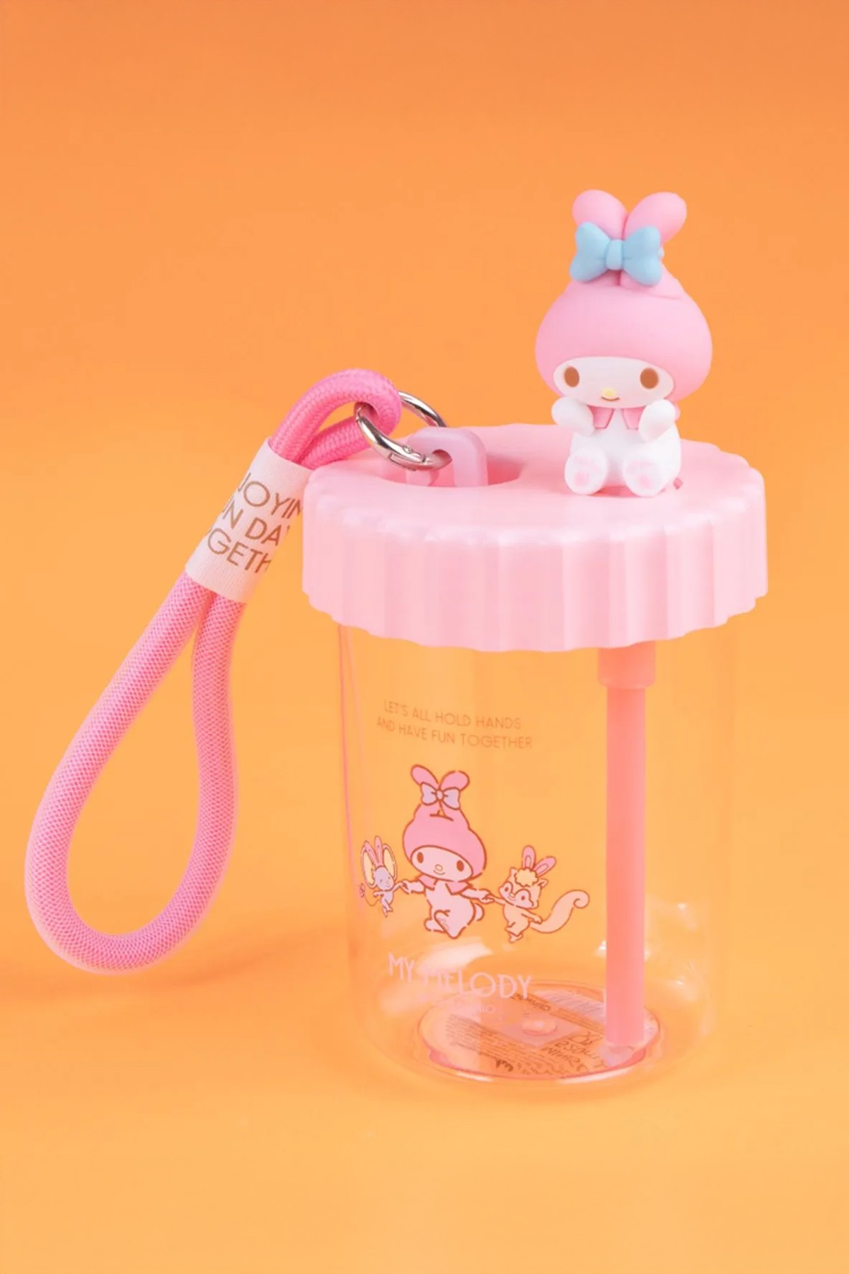 Sanrio Lisanslı Pipetli ve Askılı Plastik Şişe (520ML) - My Melody