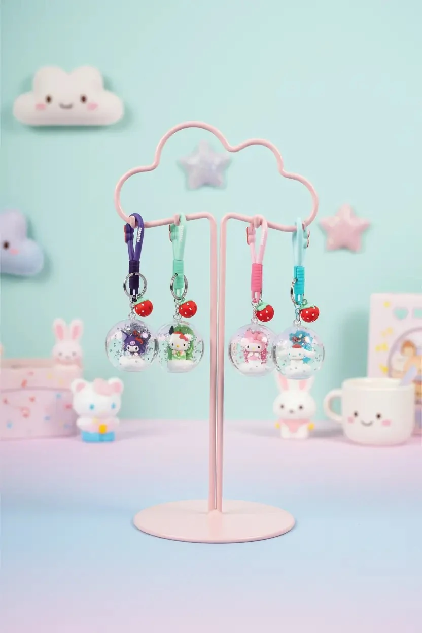 Sanrio Lisanslı Çilek Serisi Anahtarlık – Kuromi Cinnamoroll Figürlü Şık Tasarım 21 Cm