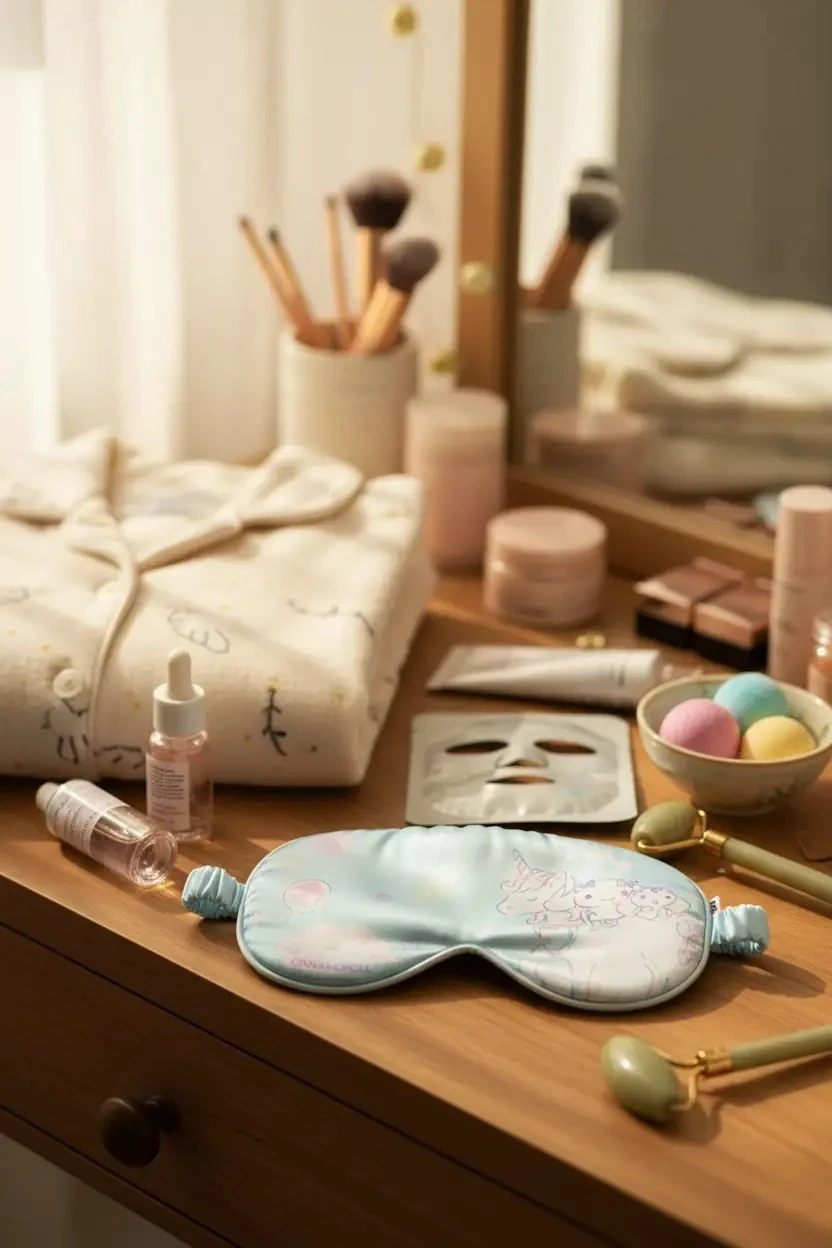 Sanrio Lisanslı Cinnamoroll Unicorn Uyku Maskesi – Işık Engelleyici & Yumuşak