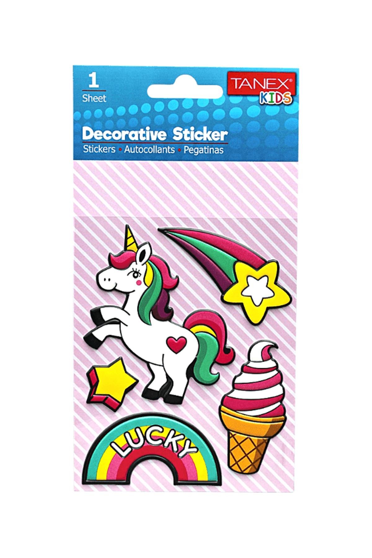 Tanex Unicorn Desenli Sticker
