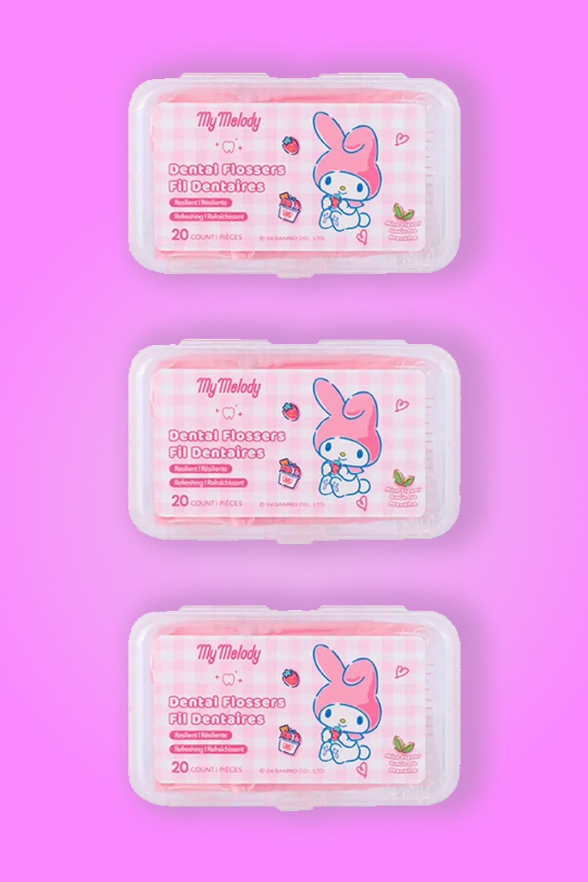 Sanrio Lisanslı Ultra İnce Nane Aromalı Kürdan Tipi Diş İpi (20x3 Adet)