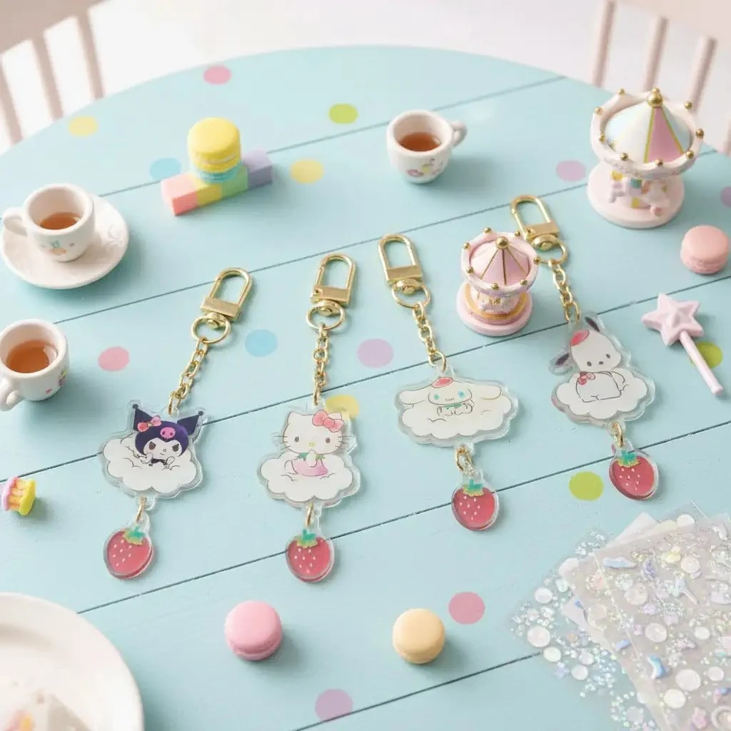 Sanrio Lisanslı Çilek Serisi Akrilik Anahtarlık - Sevimliliği Yanınızda Taşıyın