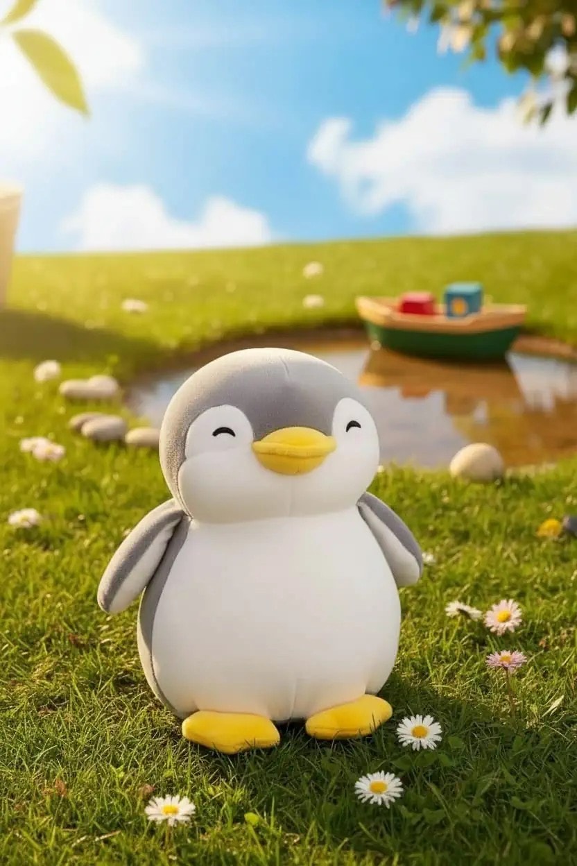 23cm Penguen Peluş Oyuncak (Gri)