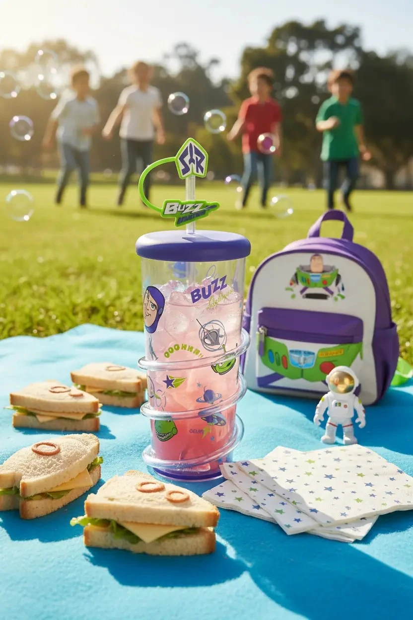 Disney Toy Story Lisanslı Buzz Lightyear Döner Pipetli Şişe 590 mL – Uzay Temalı Tasarım