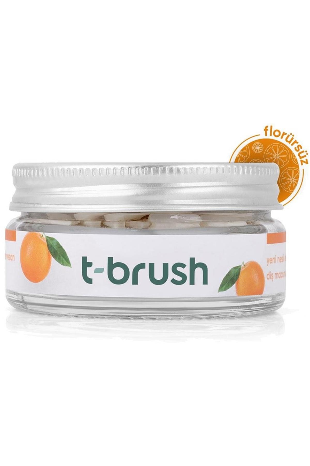 T-Brush Portakal Aromalı Diş Macunu Tableti-Florürsüz