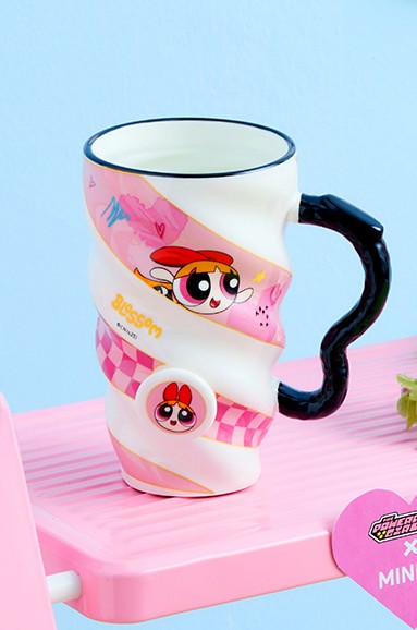 Powerpuff Girls Lisanslı Spiral Seramik Bardak 440mL (Blossom)