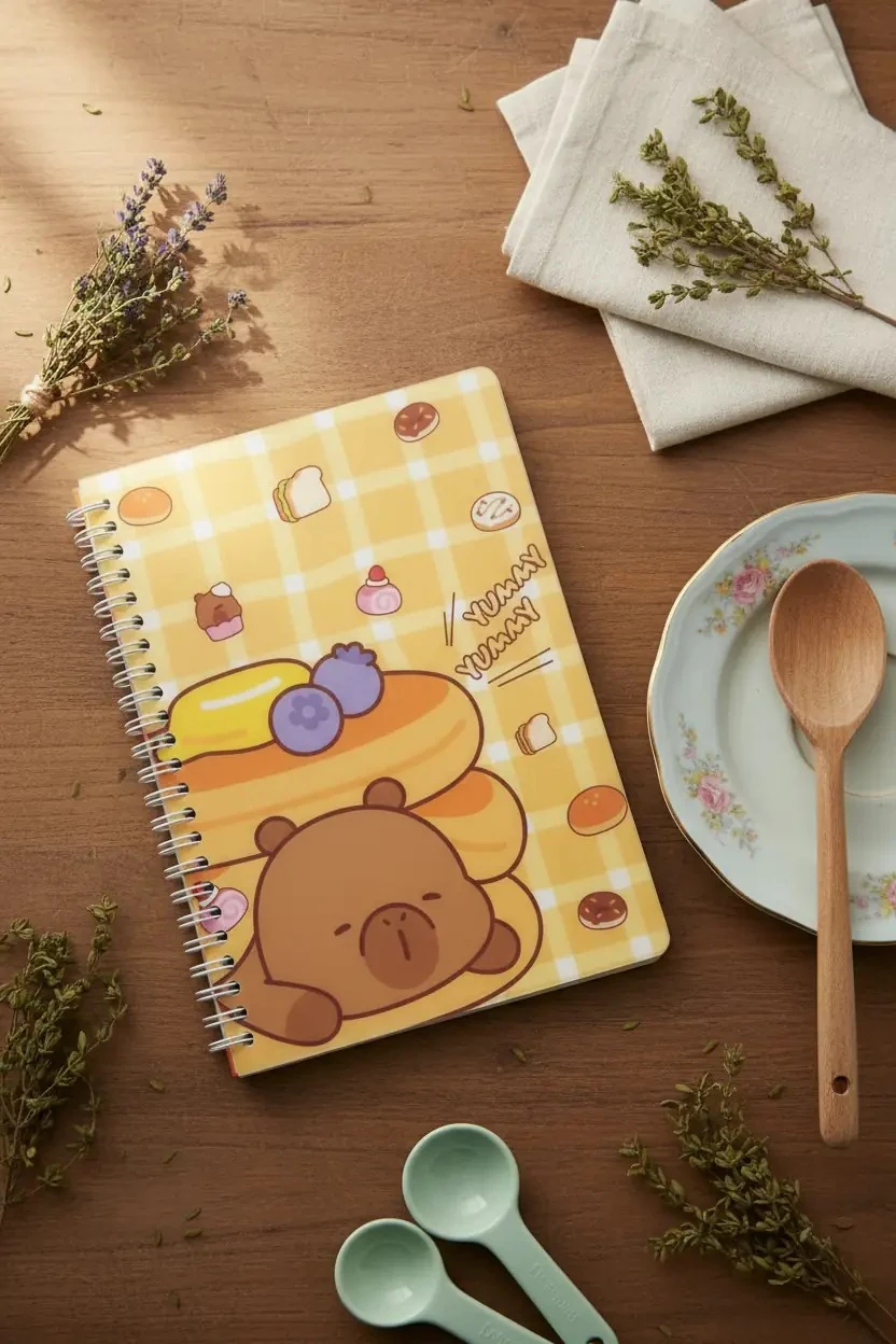 Pişirme Serisi A5 Telli Not Defteri (Kapibara Souffle)