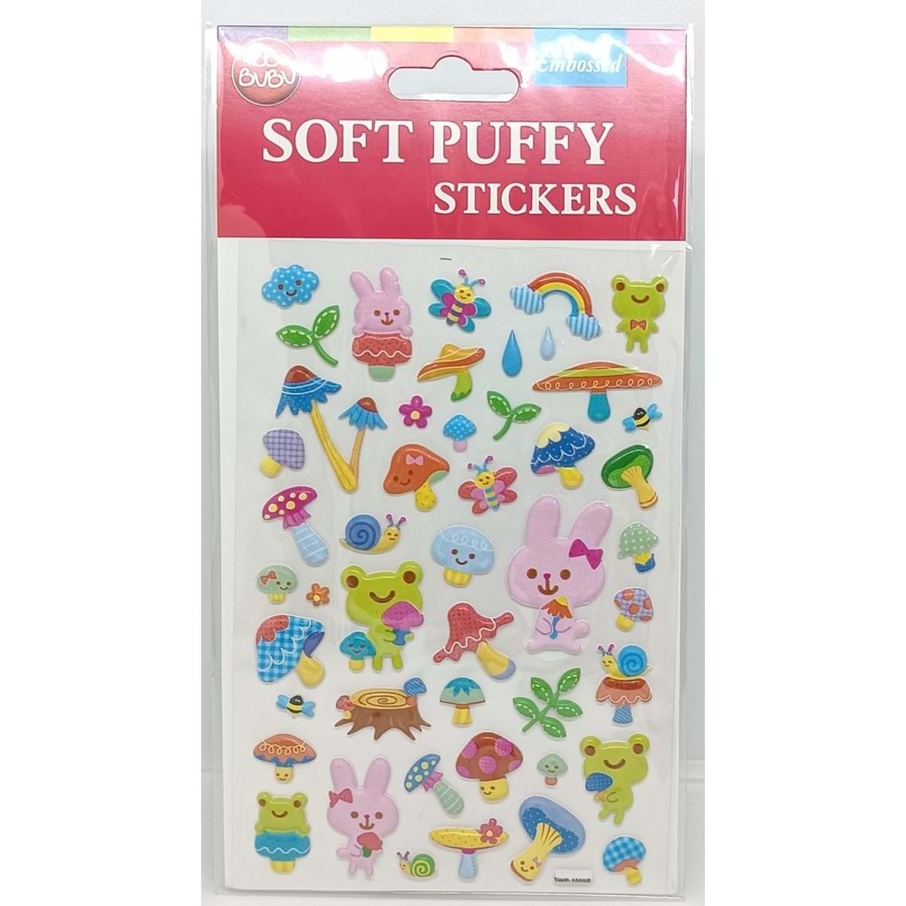 Bu-Bu Soft Puffy Stikers Çiçek-Tavşan