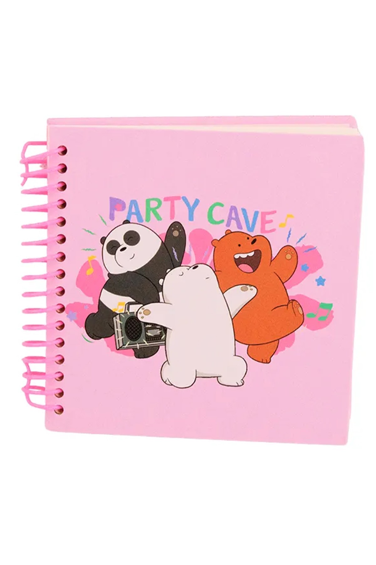 We Bare Bears Lisanslı Ayraçlı Telli Defter 15x15cm