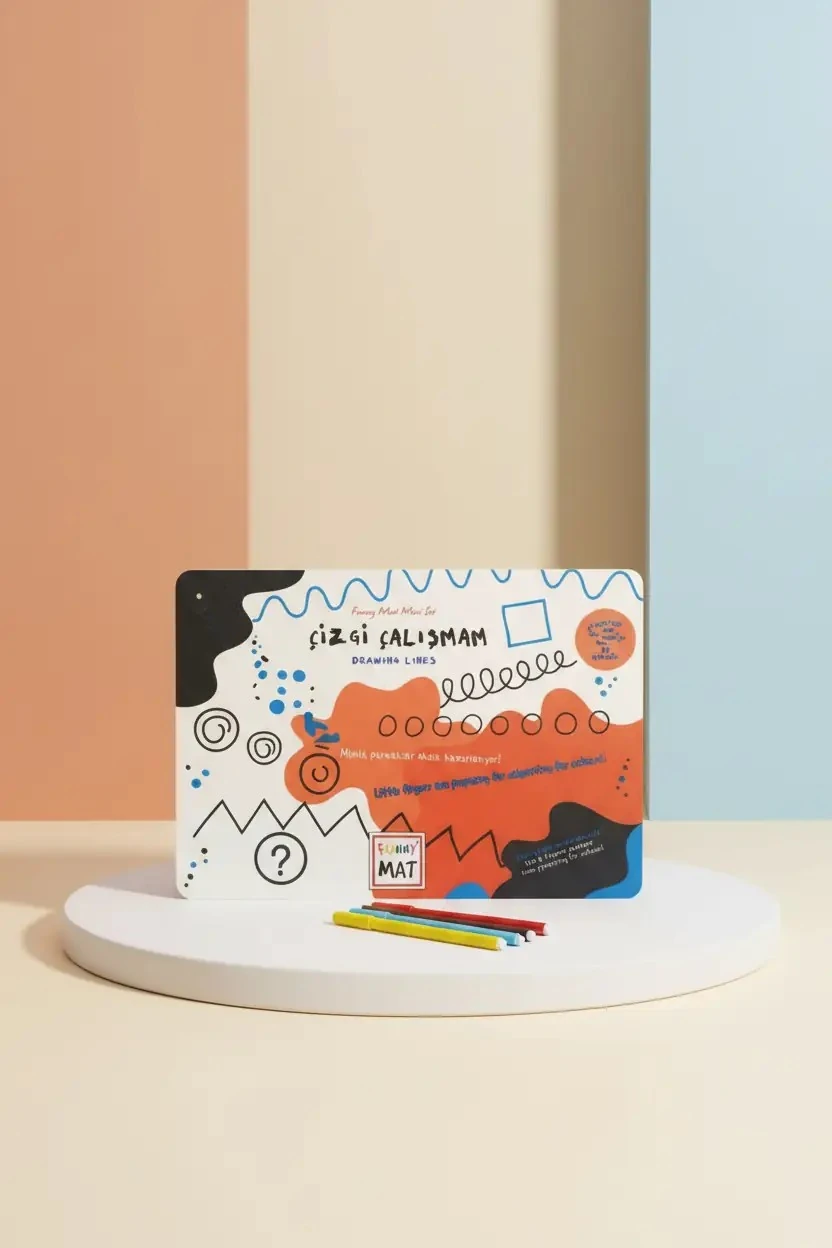 Akademi Çocuk Mini Funny Mat Çizgi Çalışmam – 6 Kalemli Eğitici Aktivite Seti