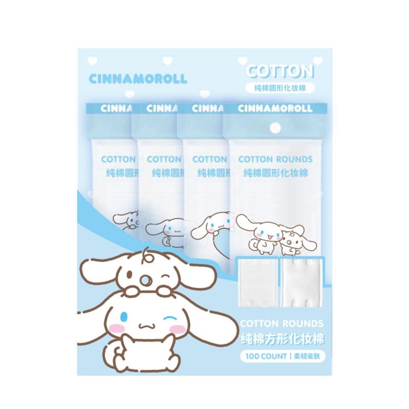 Sanrio Lisanslı Cinnamoroll Kare Makyaj Temizleme Pamuğu