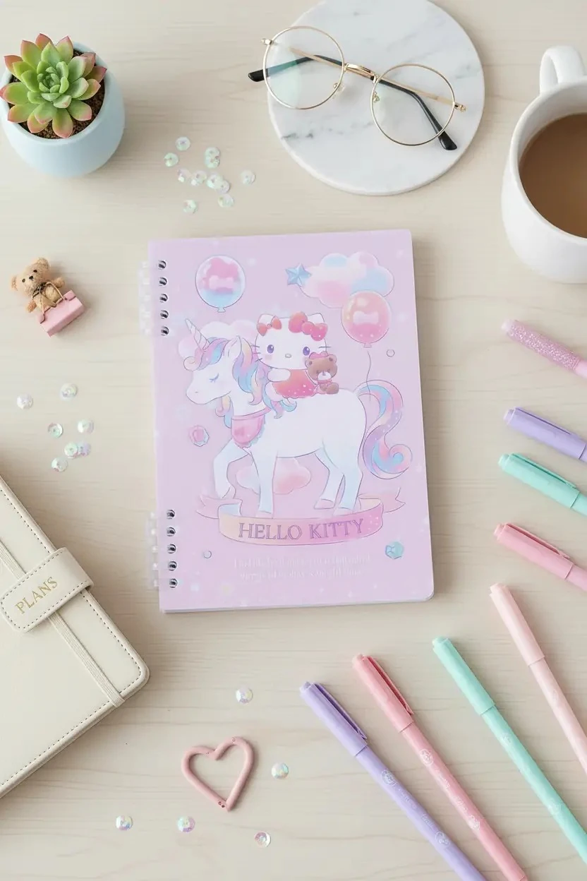 Sanrio Lisanslı Hello Kitty A5 Telli Defter 48 Yaprak 15 CM