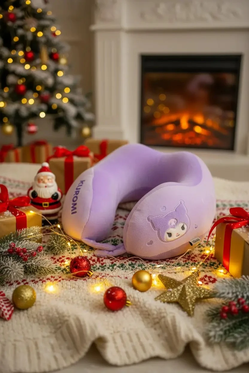 Sanrio Lisanslı Hafızalı Boyun Yastığı (Kuromi)