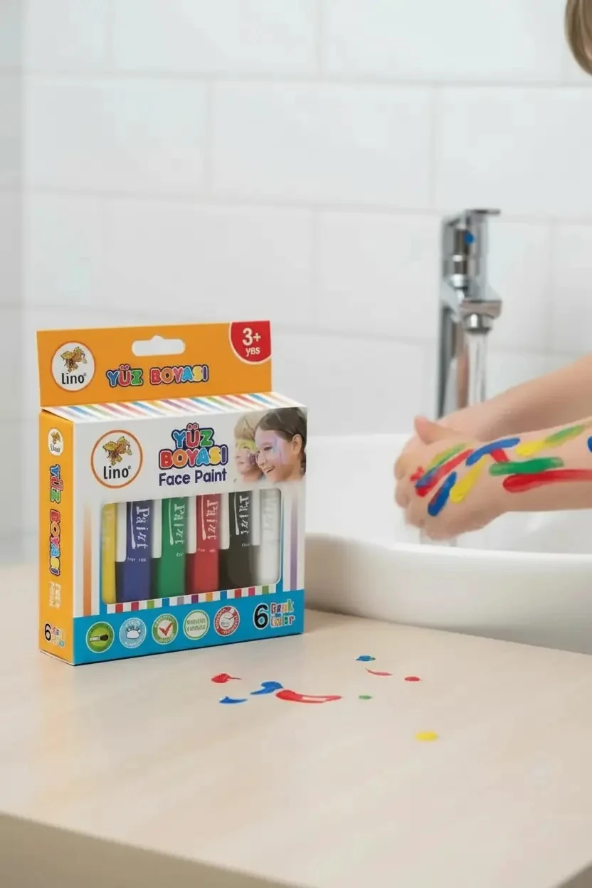 Lino Yıkanabilir Yüz Boyası 6'lı – Canlı Ve Eğlenceli Tasarımlar