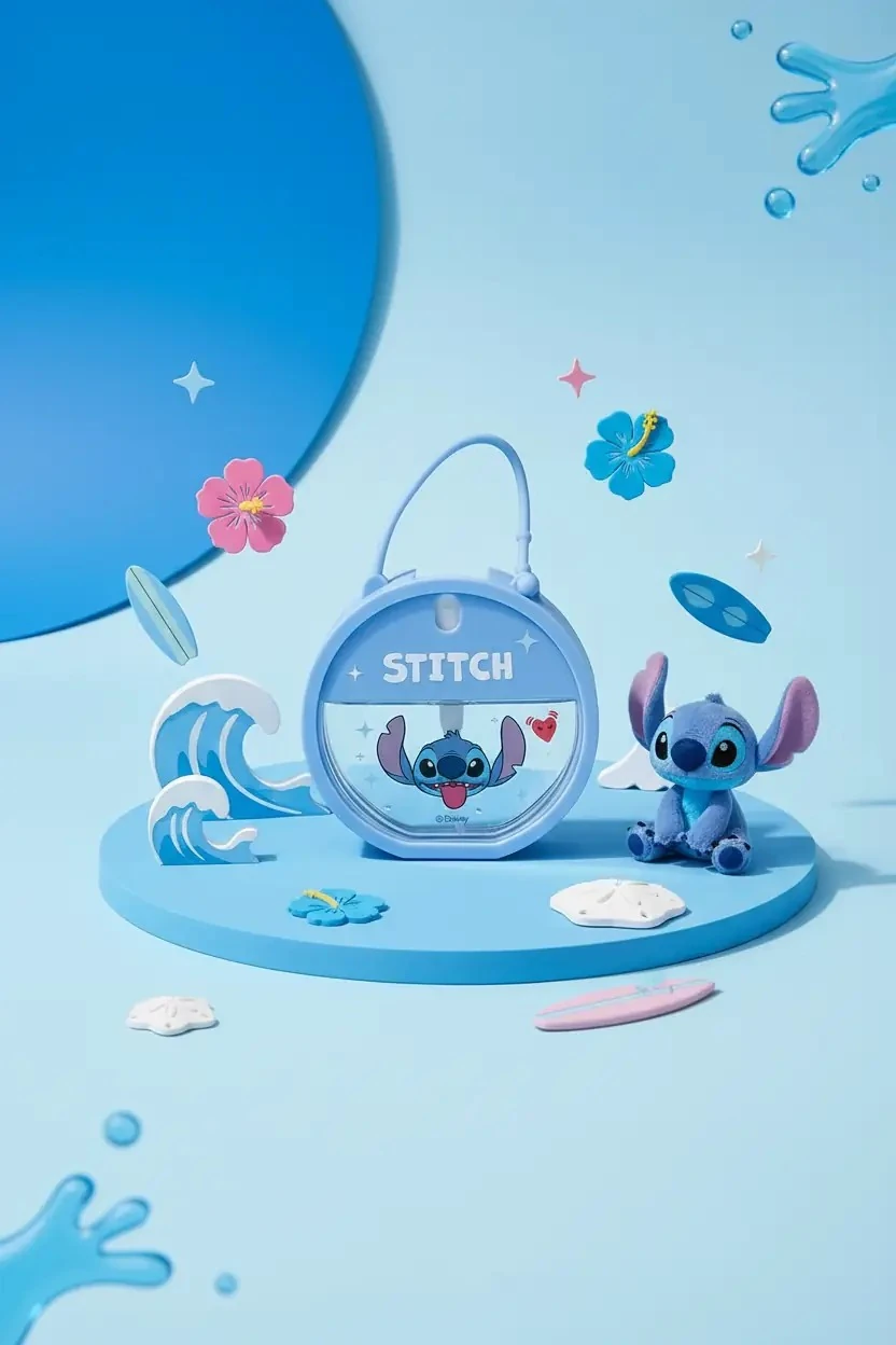 Disney Lilo & Stitch Lisanslı Yuvarlak Mini Parfüm Sprey Şişesi (Stitch)