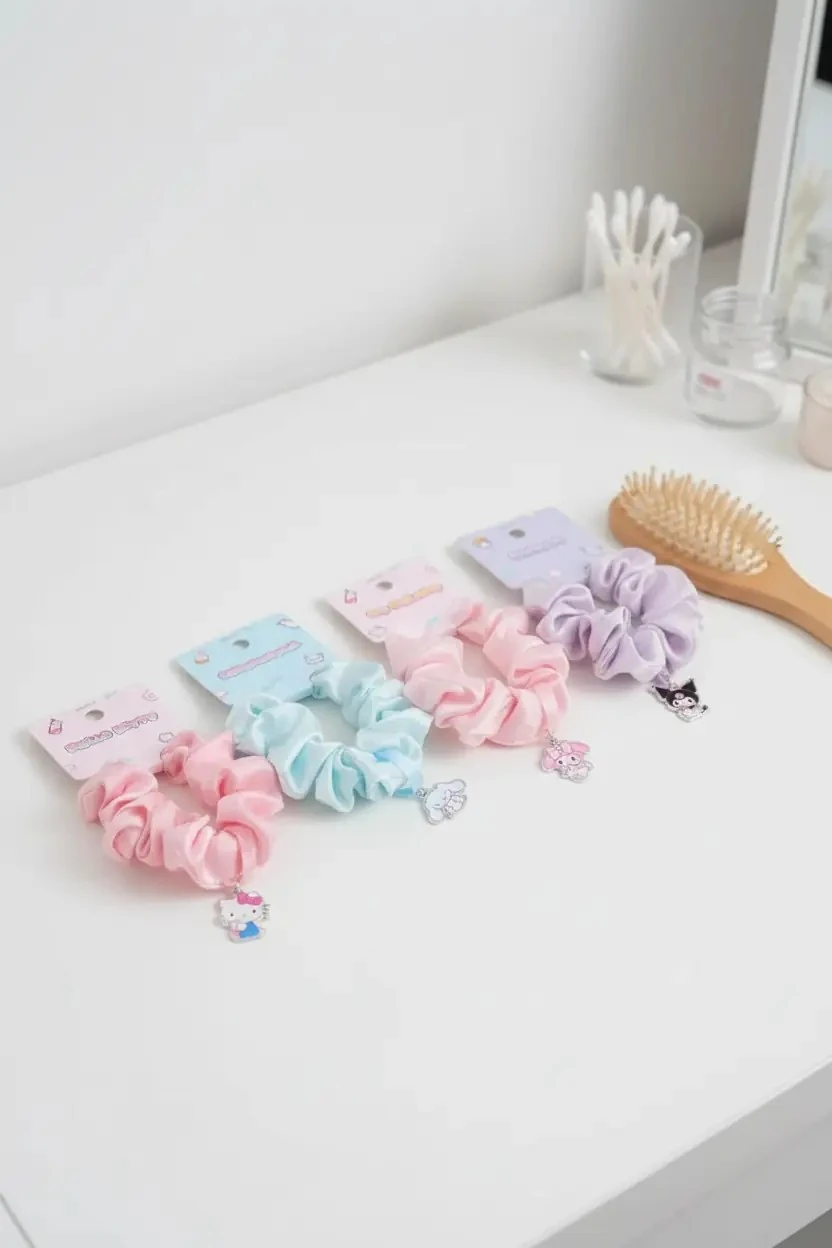 Hello Kitty Lisanslı Tatlı Fabrika Saç Tokası – Yumuşak Scrunchie & Esnek