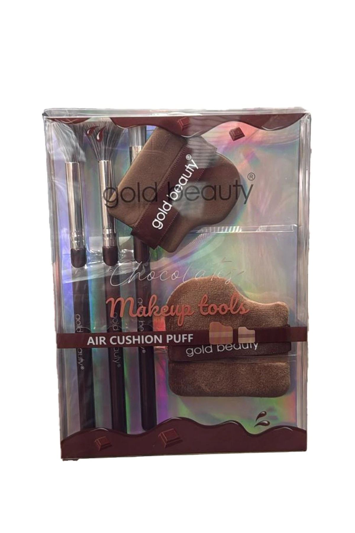 Gold Beauty Çikolata Figürlü Makyaj Fırça Seti