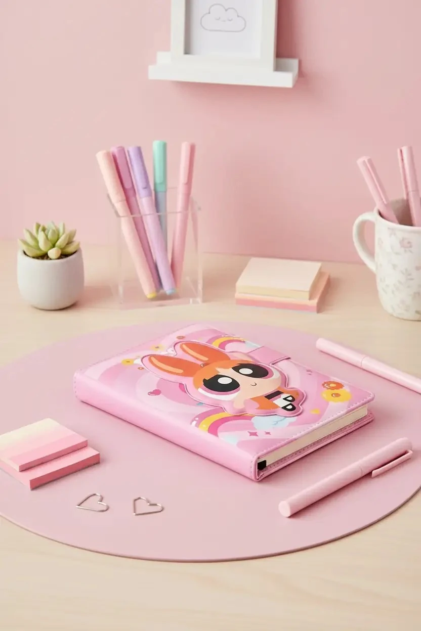 Powerpuff Girls Blossom Lisanslı Manyetik Kapaklı Not Defteri – Mıknatıslı Koruma Ve Pu Kaplama 18 Cm