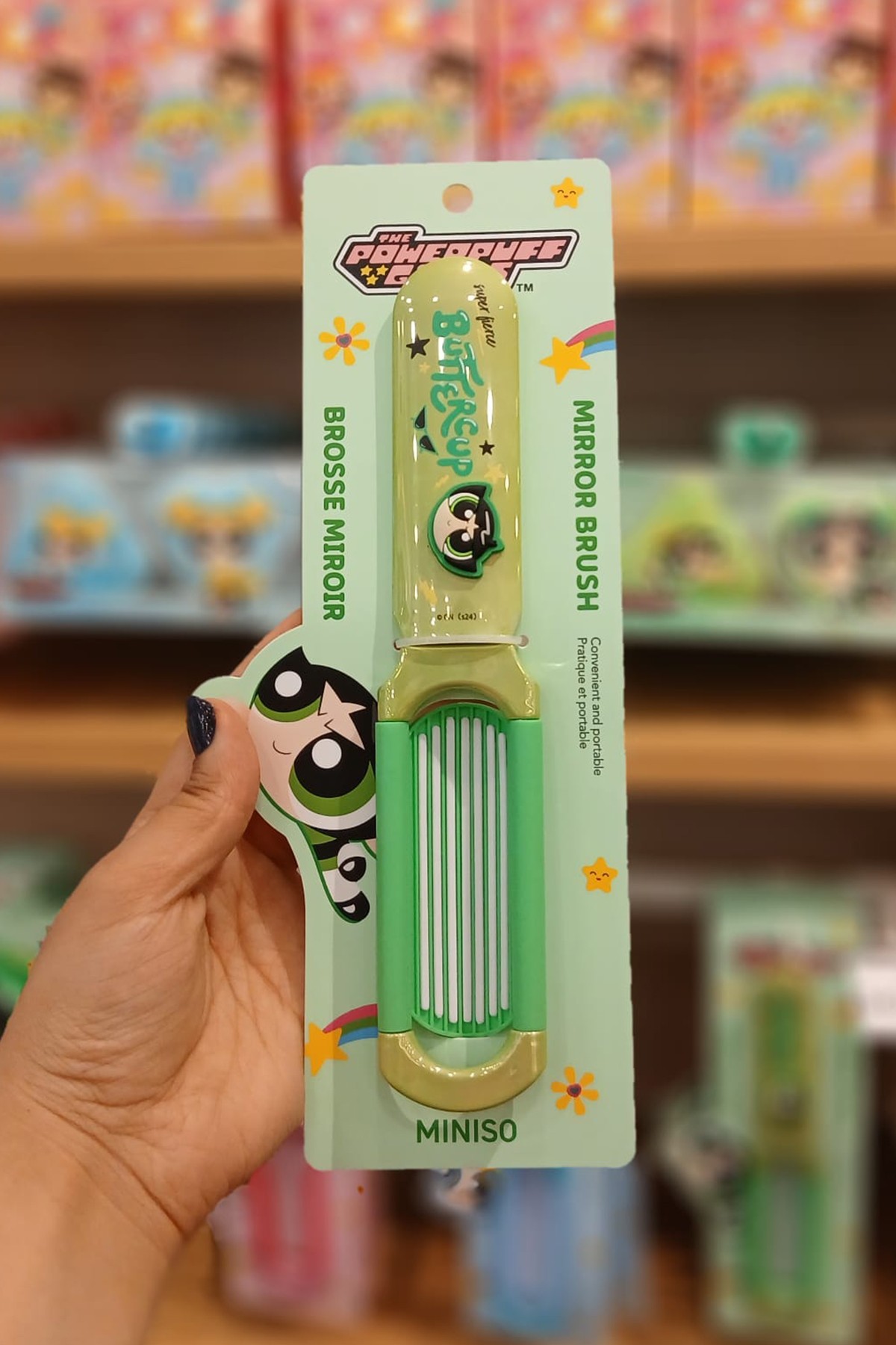 Powerpuff Girls Lisanslı Aynalı Saç Fırçası - Buttercup