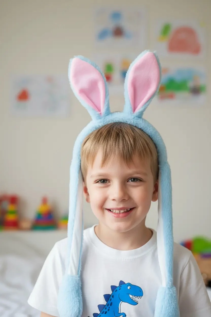 Kulakları Hareketli Peluş Çocuk Taç