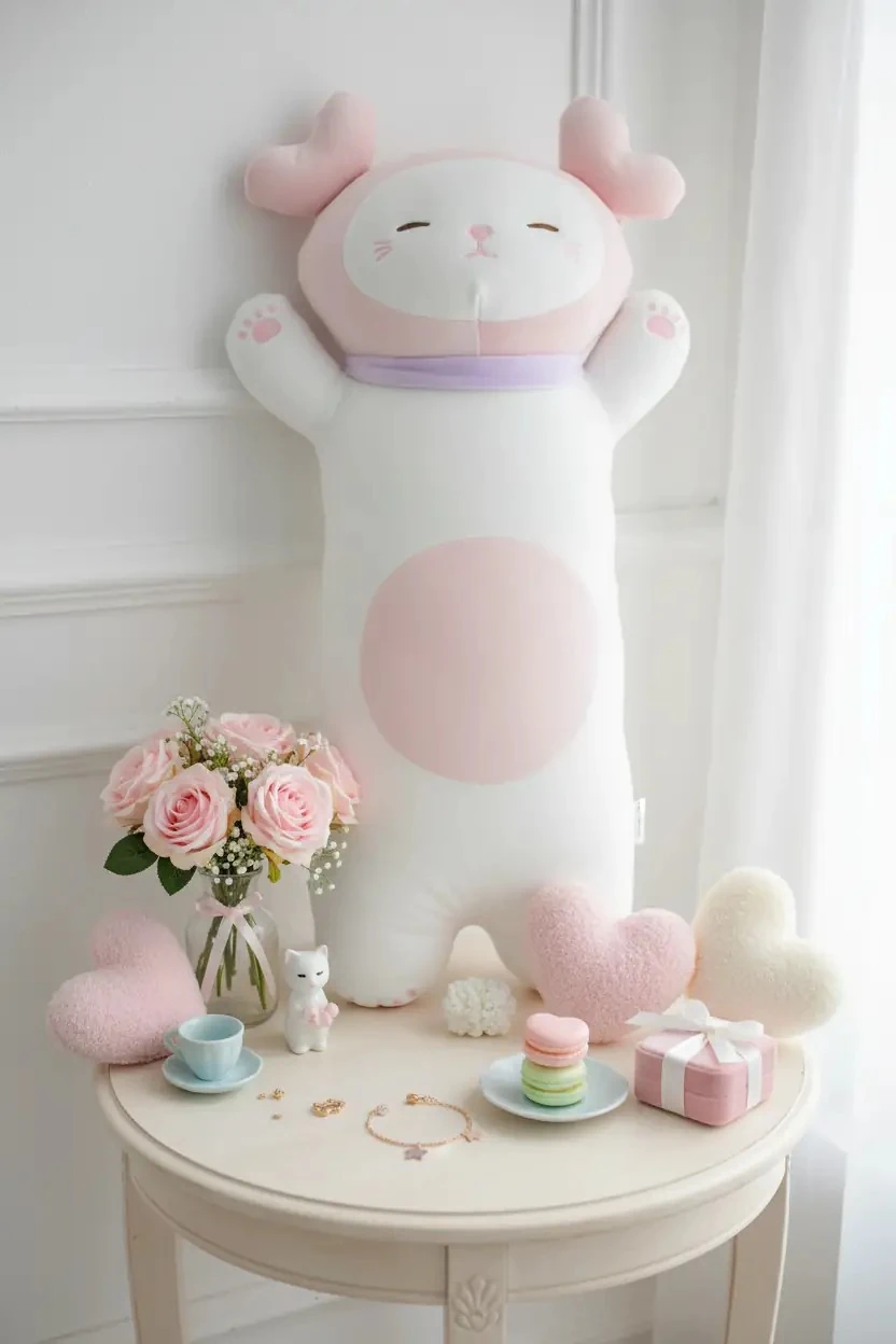 Miniso Lisanslı Fiyonklu Kedi Minderi 76 Cm – Yumuşacık Dekoratif Yastık