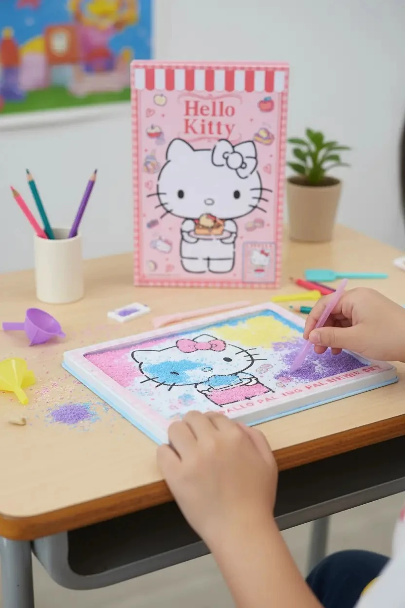 Sanrio Lisanslı Tatlı Serisi Renkli Tuz Boyama Seti – Kuvars Kumlu Eğitici ve Yaratıcı Çocuk Hobi Aktivite Seti 25.8 Cm