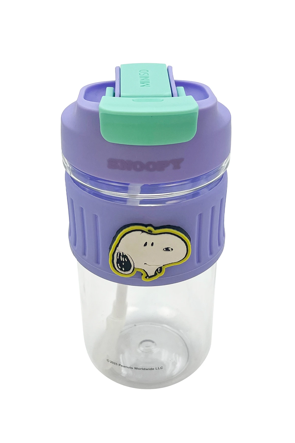 Snoopy Lisanslı Vintage Serisi Pipetli ve Çift Kapaklı Plastik Su Kabı 650 ml