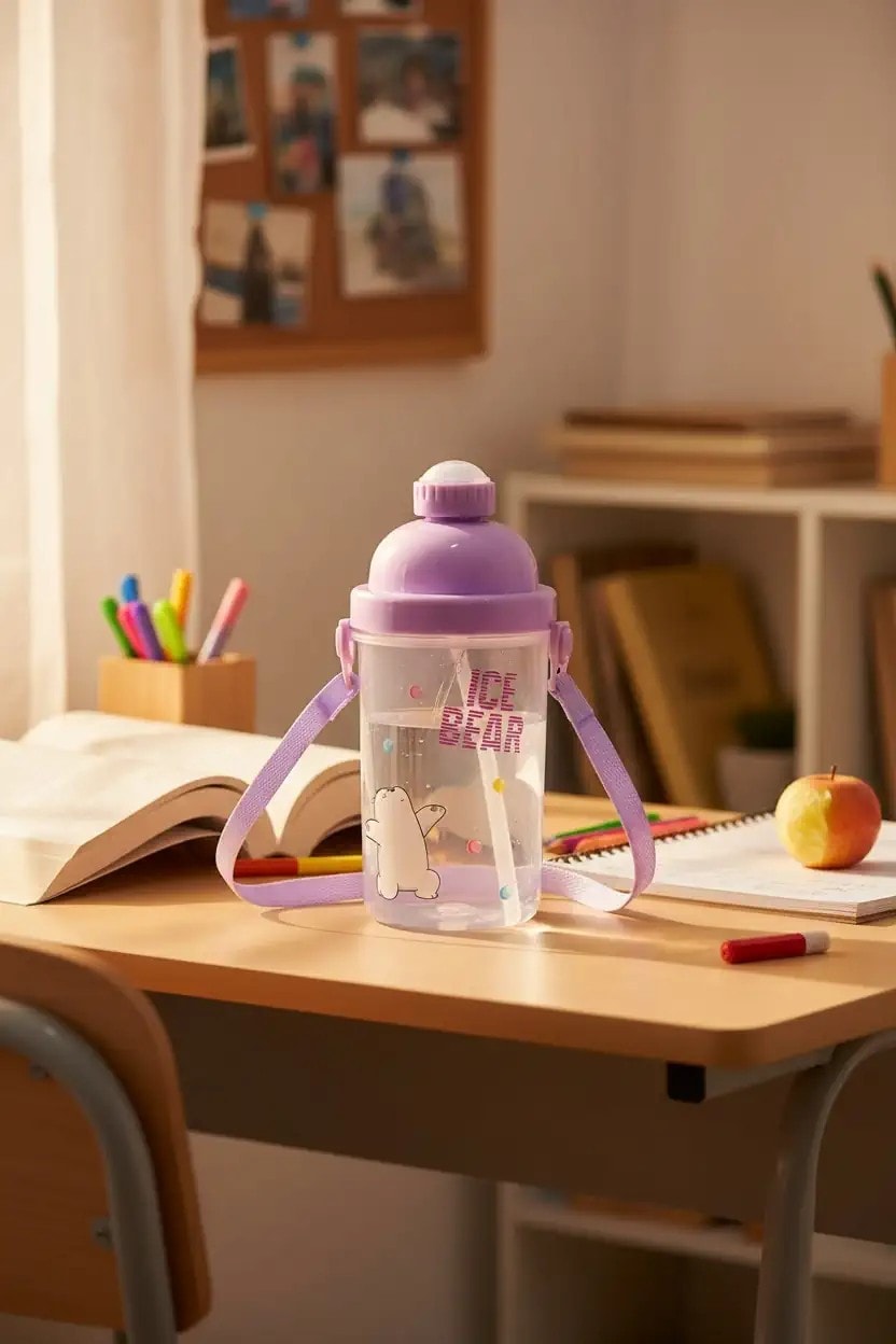 We Bare Bears Lisanslı Tutacaklı Plastik Şişe (500ml) - Kutup Ayısı