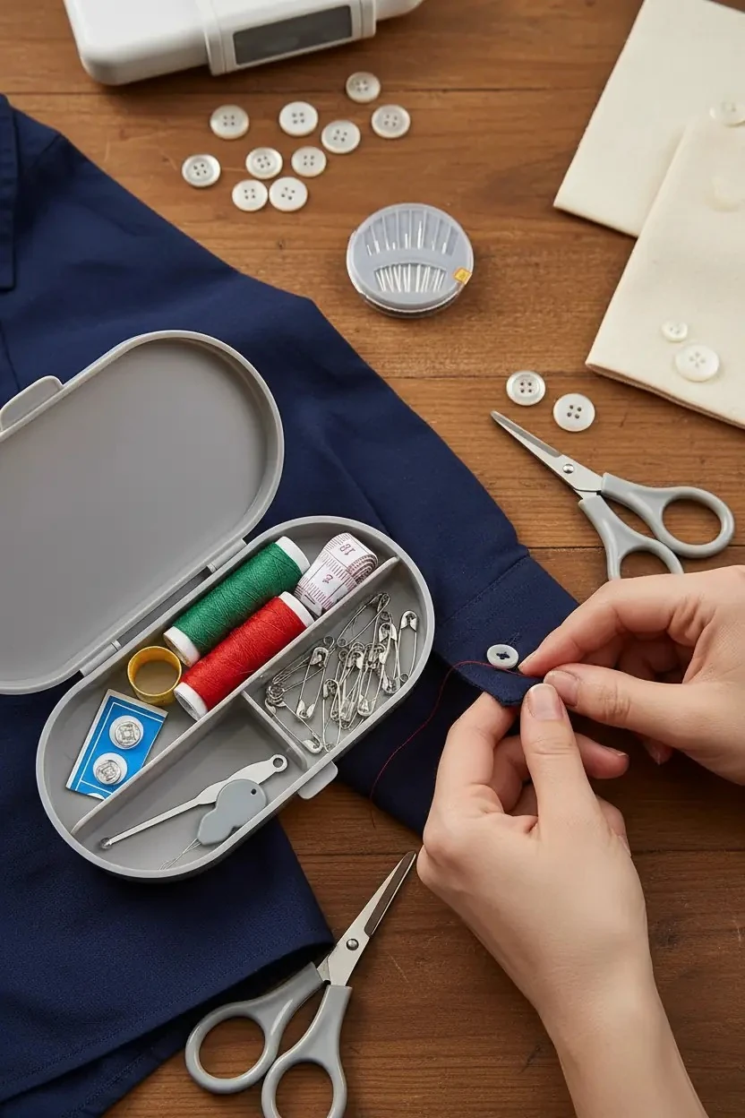 Miniso Lisanslı Kutulu Dikiş Seti Gri 15 Cm – Pratik Seyahat ve Ev Tipi Tamir Kiti