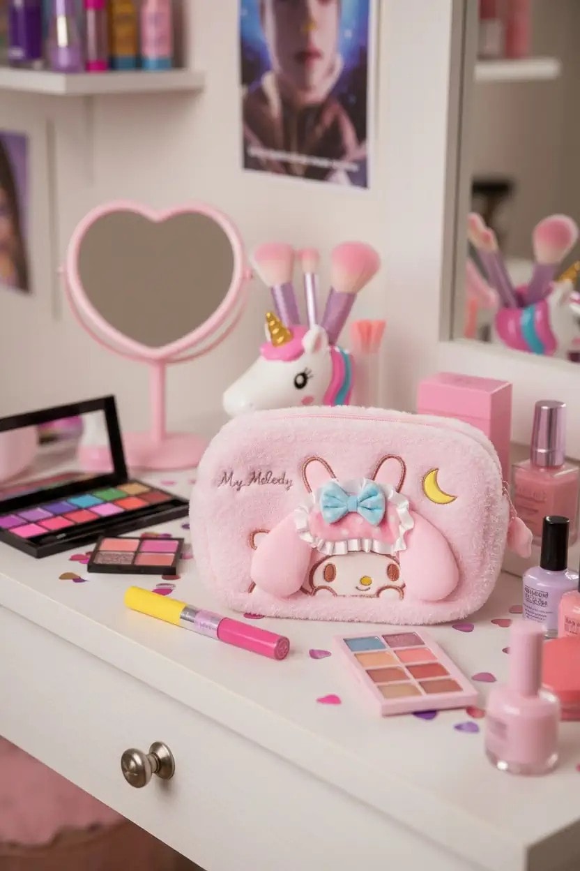 Sanrio Lisanslı Peluş Kozmetik Çantası - My Melody