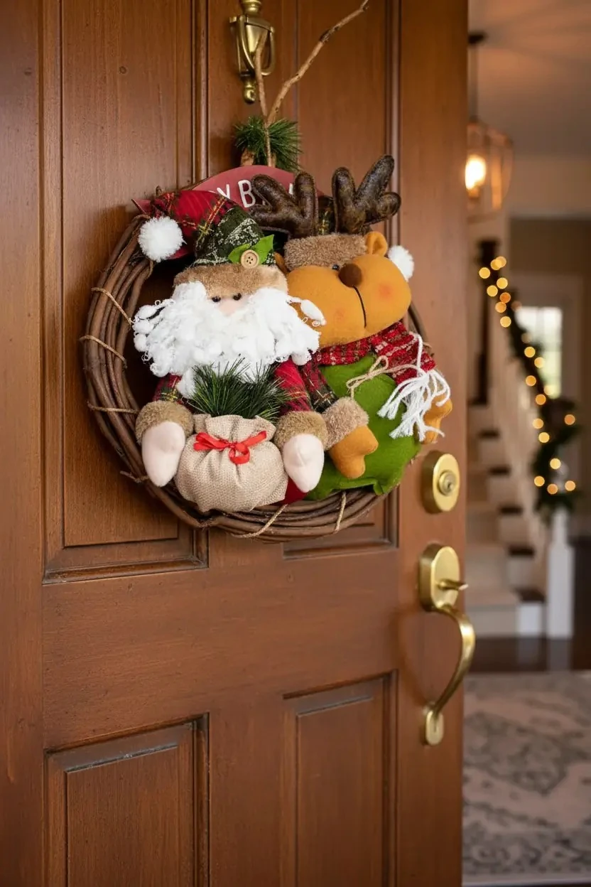 Waldern Luxury Yılbaşı Kapı Süsü – Merry Christmas Geyik Dekoratif