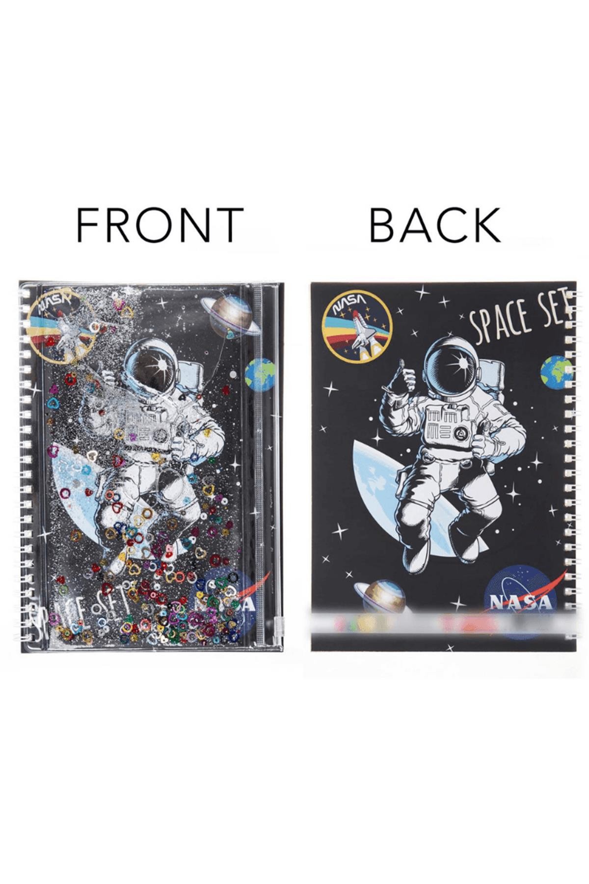 Vuki Astronot A5 Boy Simli Ve Sulu Kapaklı Defter Telli